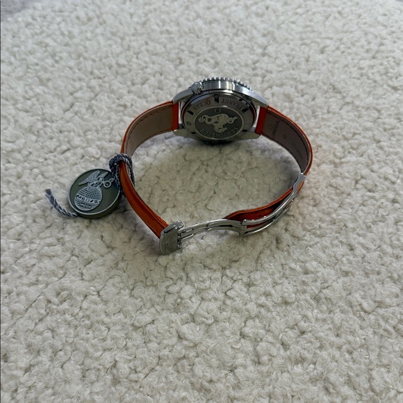 Omega Watch with Vibrant Orange Strap and Black Dial - Picture 4 of 16